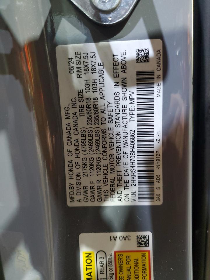 2025 Honda Cr-V Exl VIN: 2HKRS4H70SH406862 Lot: 81607355