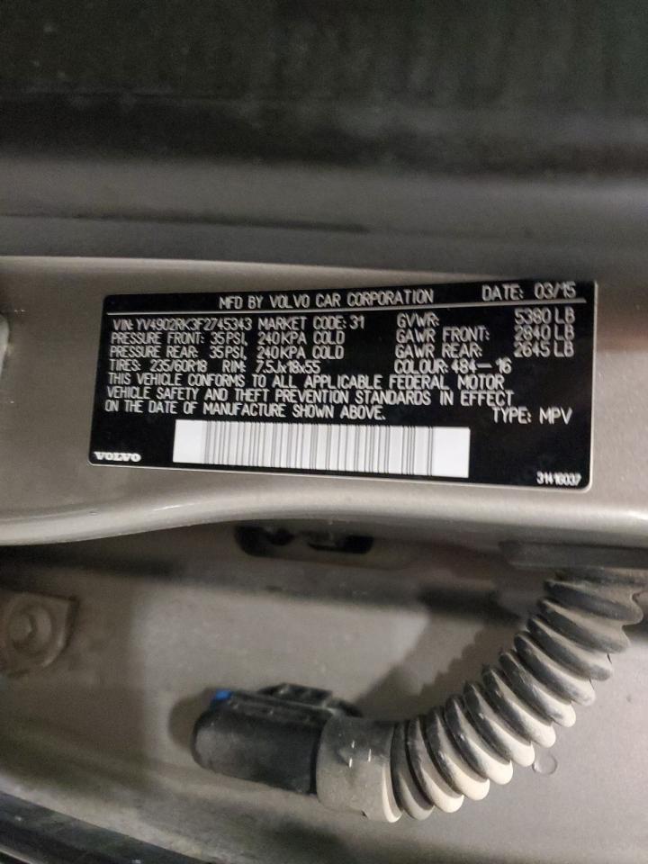 2015 Volvo Xc60 T6 Premier VIN: YV4902RK3F2745343 Lot: 81294685