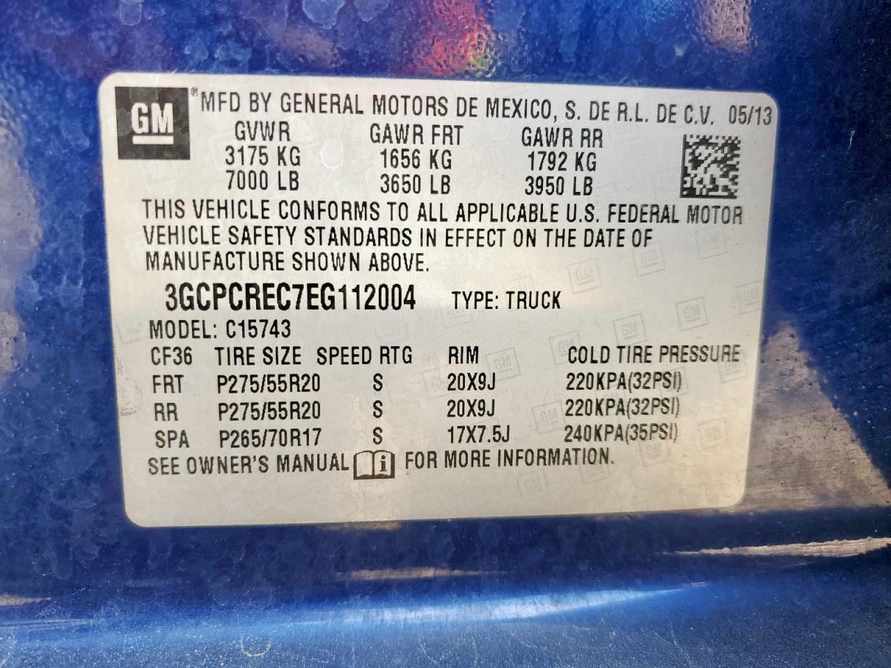 2014 Chevrolet Silverado C1500 Lt VIN: 3GCPCREC7EG112004 Lot: 71415485