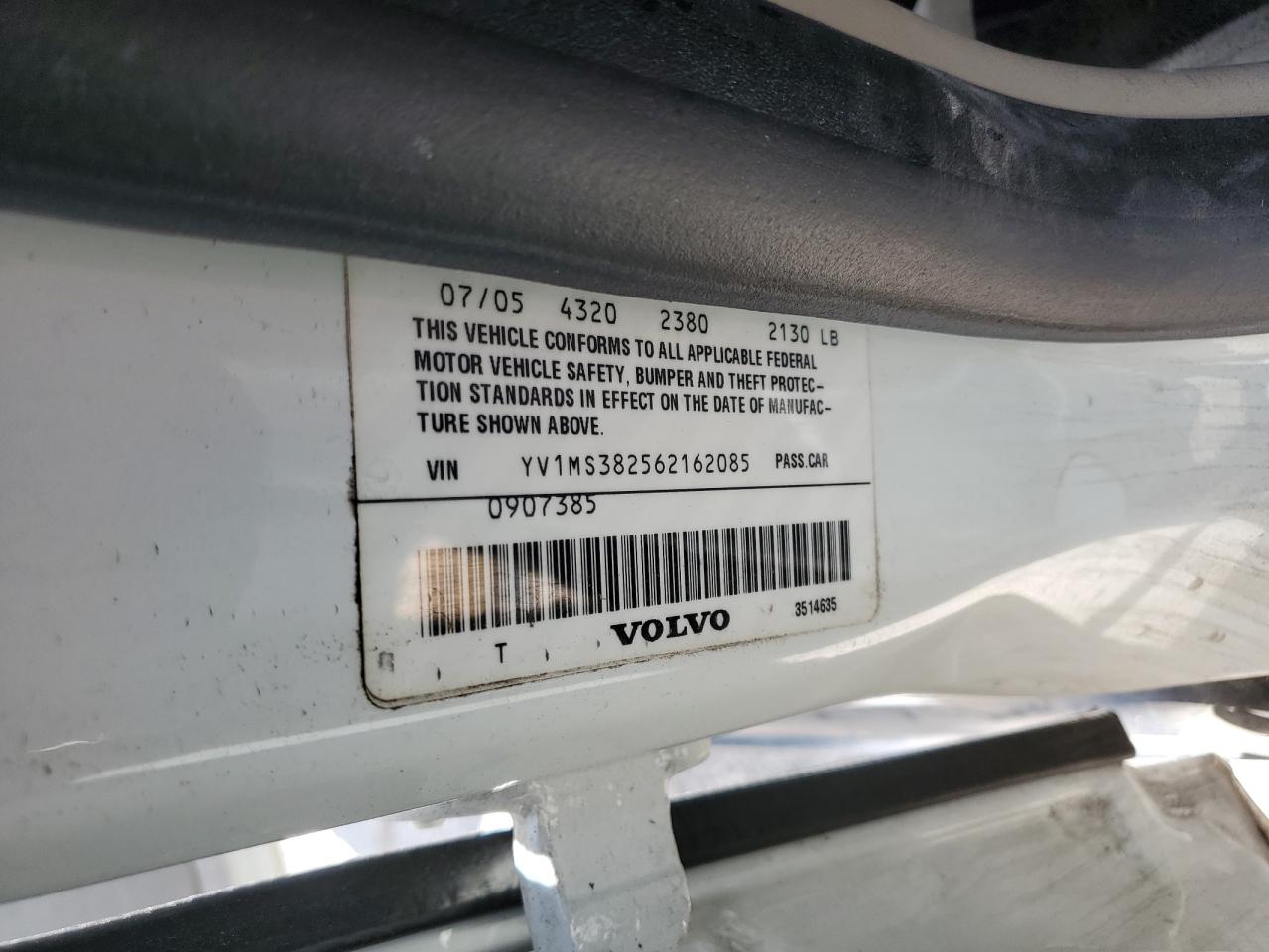 2006 Volvo S60 VIN: YV1MS382562162085 Lot: 70452085