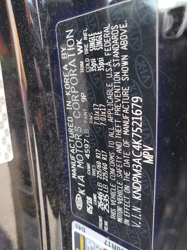 2019 Kia Sportage Lx VIN: KNDPM3AC4K7521679 Lot: 81687235