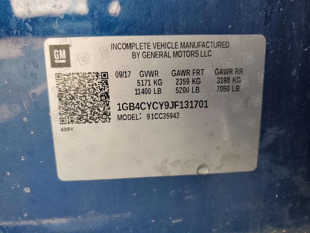 2018 Chevrolet Silverado C3500 VIN: 1GB4CYCY9JF131701 Lot: 71684695