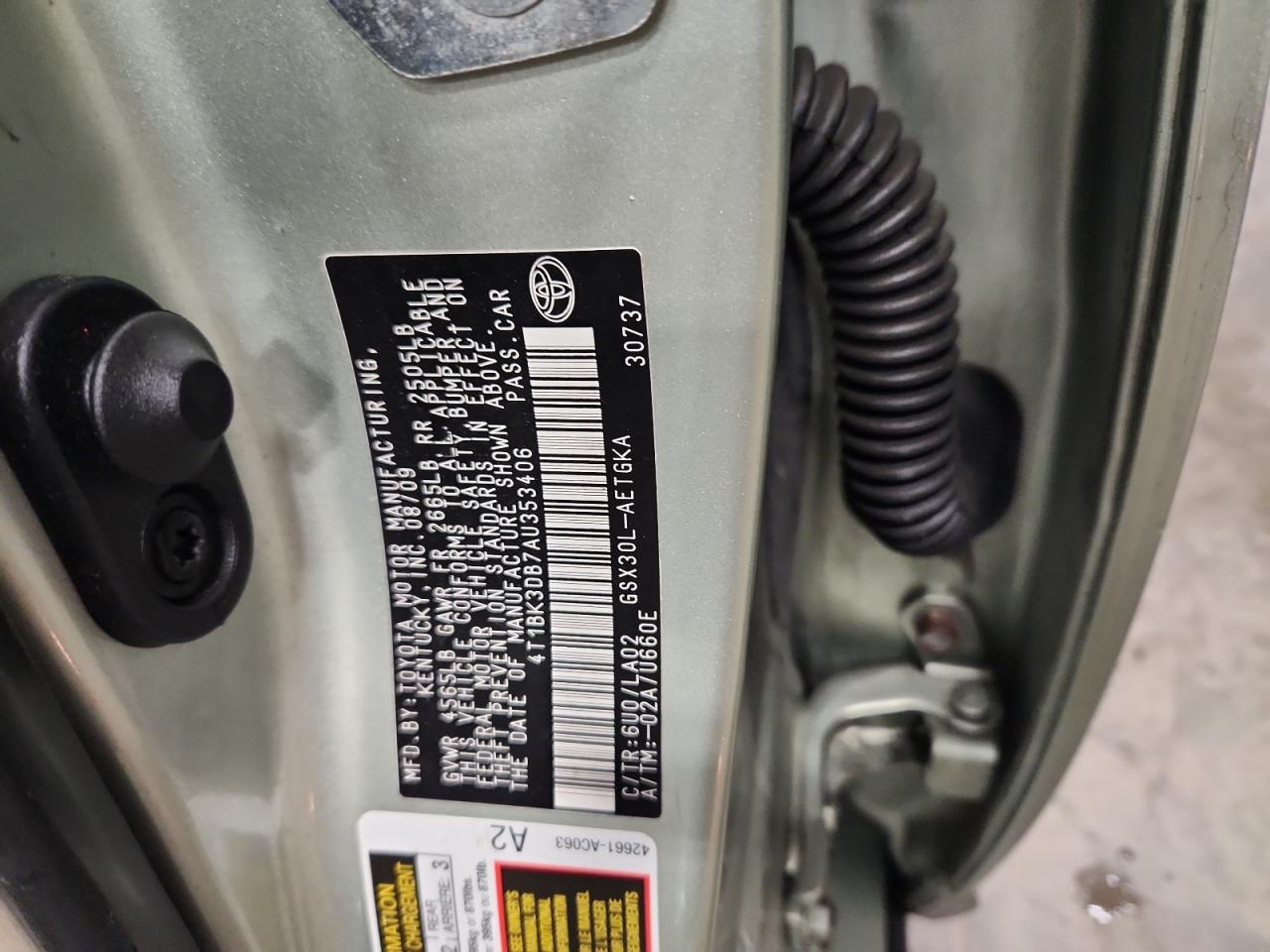 2010 Toyota Avalon Xl VIN: 4T1BK3DB7AU353406 Lot: 81708855