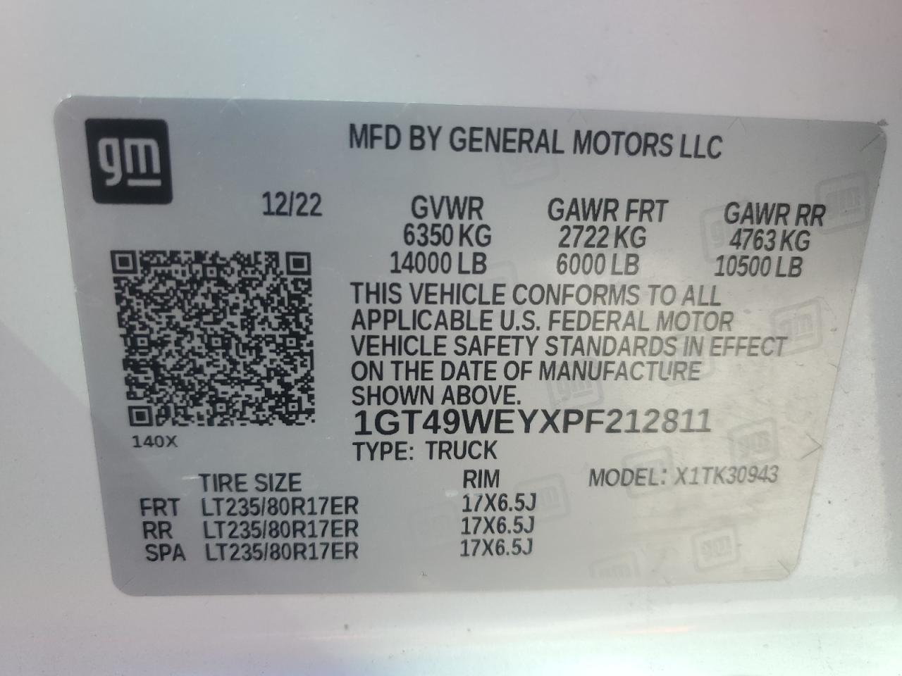 2023 GMC Sierra K3500 Denali VIN: 1GT49WEYXPF212811 Lot: 81614065