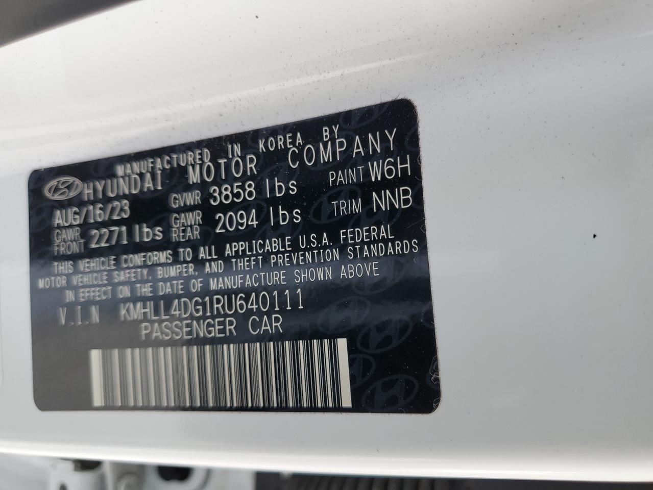 2024 Hyundai Elantra Se VIN: KMHLL4DG1RU640111 Lot: 81002785