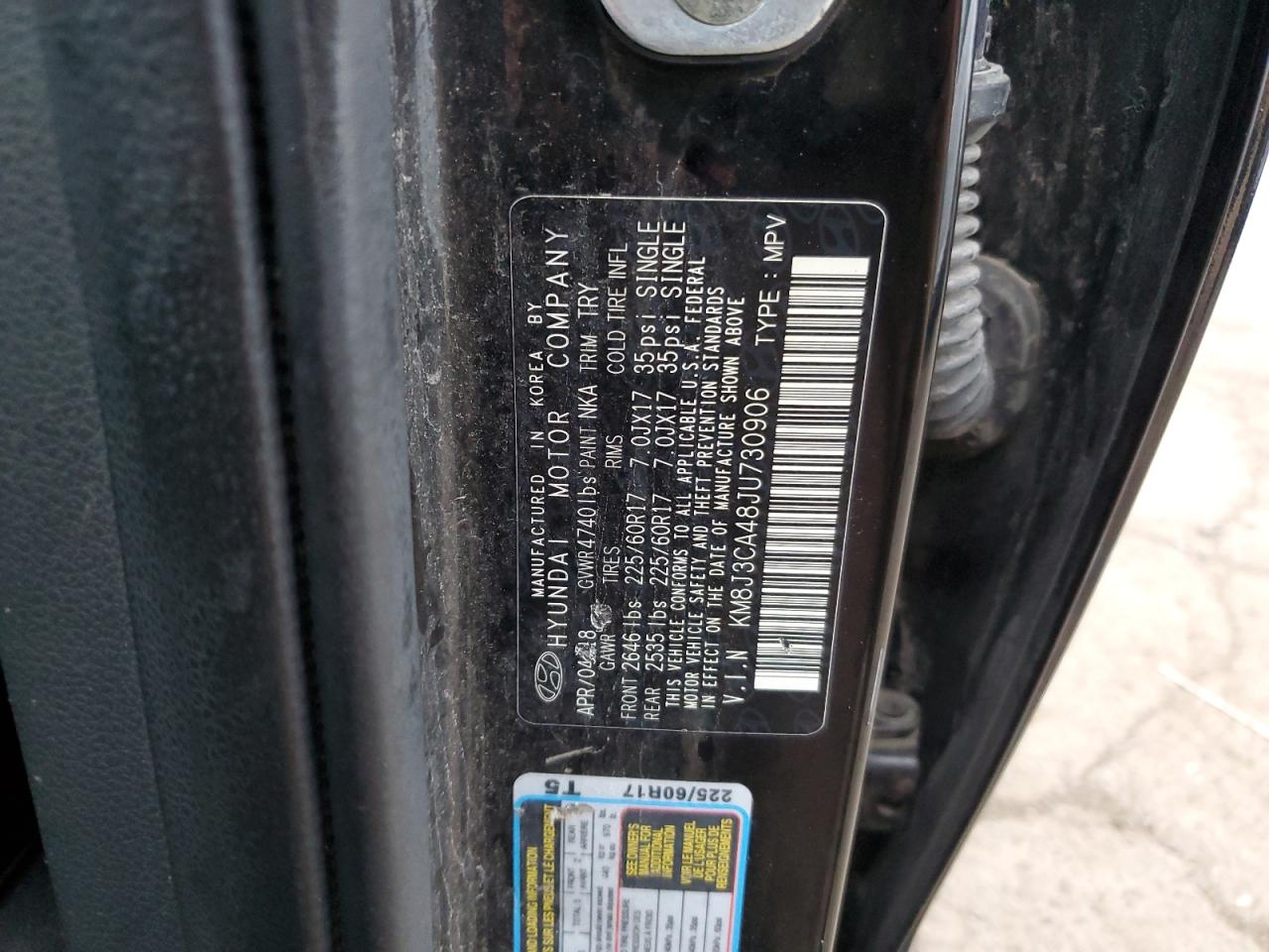 2018 Hyundai Tucson Sel VIN: KM8J3CA48JU730906 Lot: 81733155