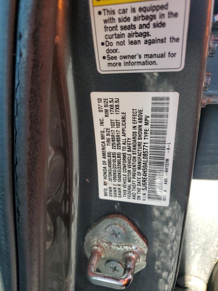 2010 Honda Cr-V Ex VIN: 5J6RE4H59AL085771 Lot: 81504295