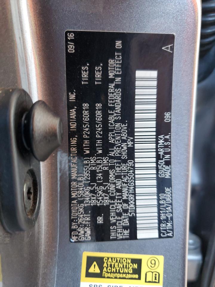 2016 Toyota Highlander Xle VIN: 5TDKKRFH4GS504790 Lot: 84626745