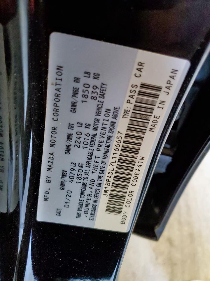 2020 Mazda 3 Preferred VIN: JM1BPADL7L1166657 Lot: 80761465