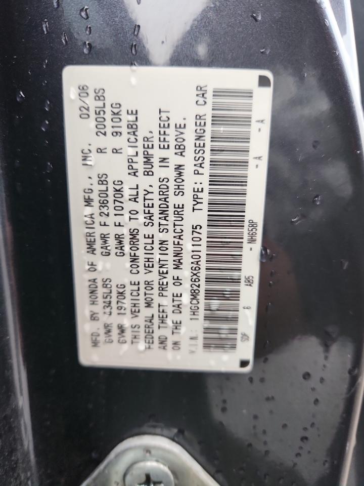 2006 Honda Accord Ex VIN: 1HGCM826X6A011075 Lot: 81410635
