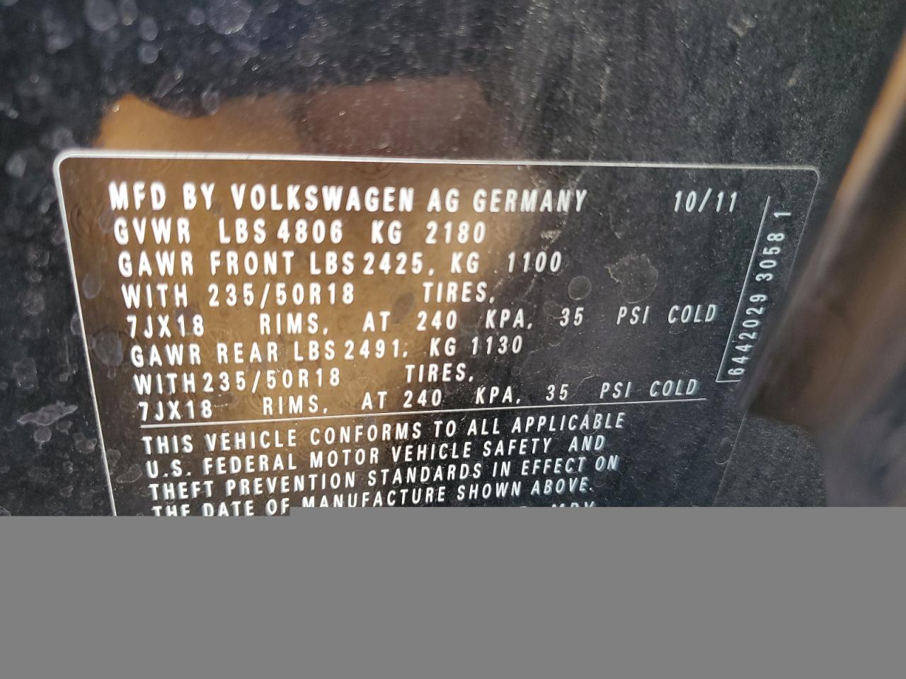 2012 Volkswagen Tiguan S VIN: WVGAV7AX9CW536596 Lot: 81416415