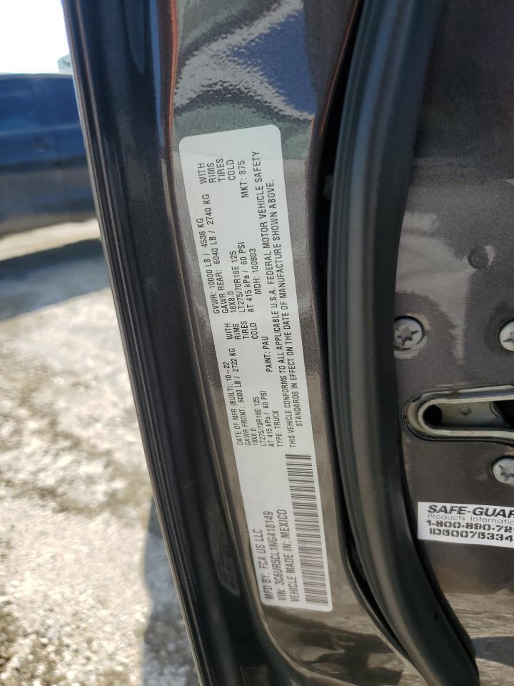 2022 Ram 2500 Tradesman VIN: 3C6UR5CL1NG418149 Lot: 81826865