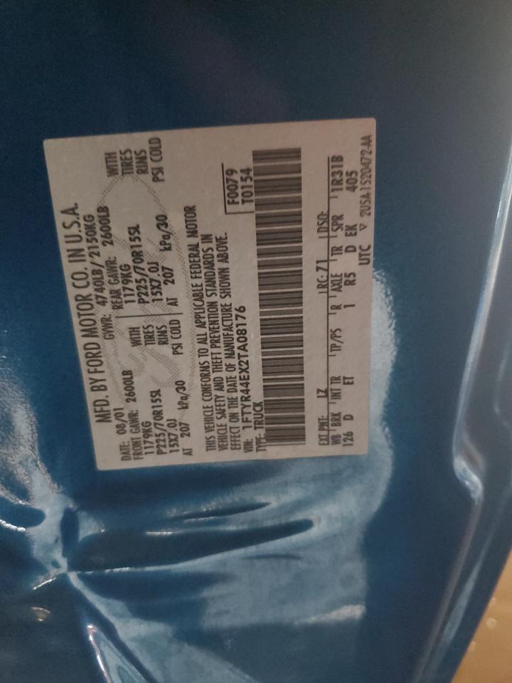 2002 Ford Ranger Super Cab VIN: 1FTYR44EX2TA08176 Lot: 84659195