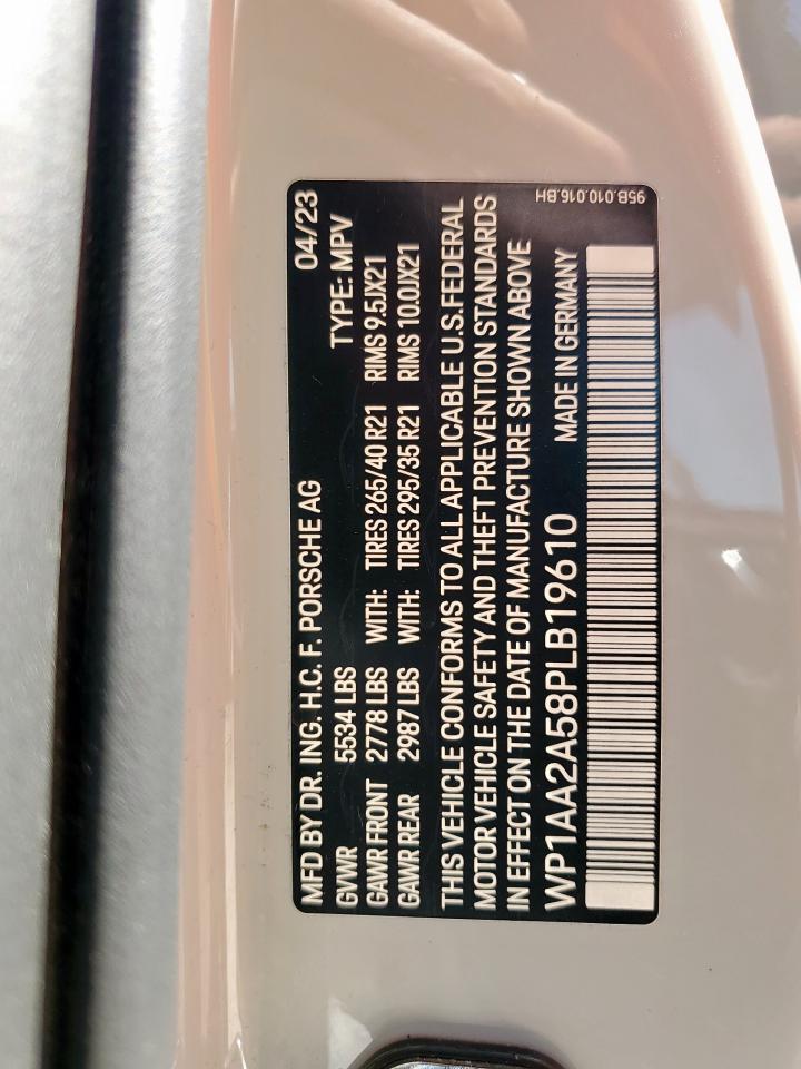 2023 Porsche Macan Base VIN: WP1AA2A58PLB19610 Lot: 71876755