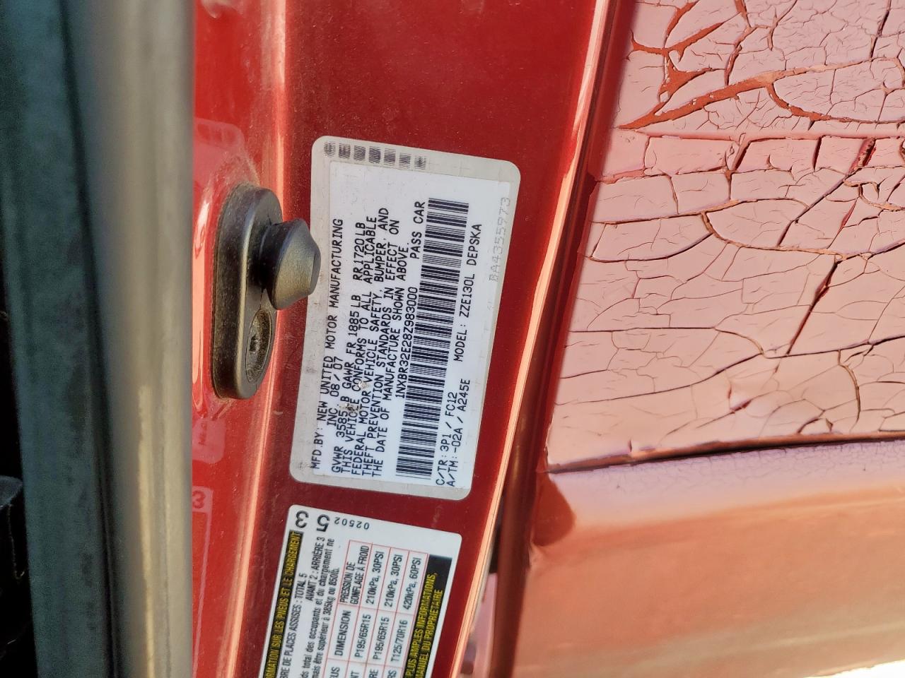 2008 Toyota Corolla Ce VIN: 1NXBR32E28Z983000 Lot: 71850135