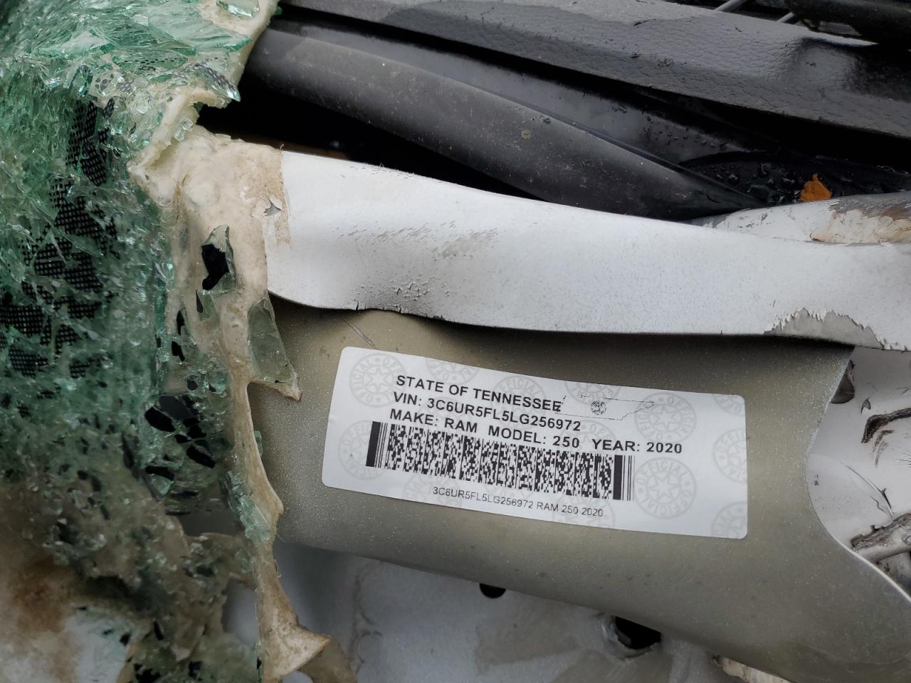 2020 Ram 2500 Laramie VIN: 3C6UR5FL5LG256972 Lot: 92929125