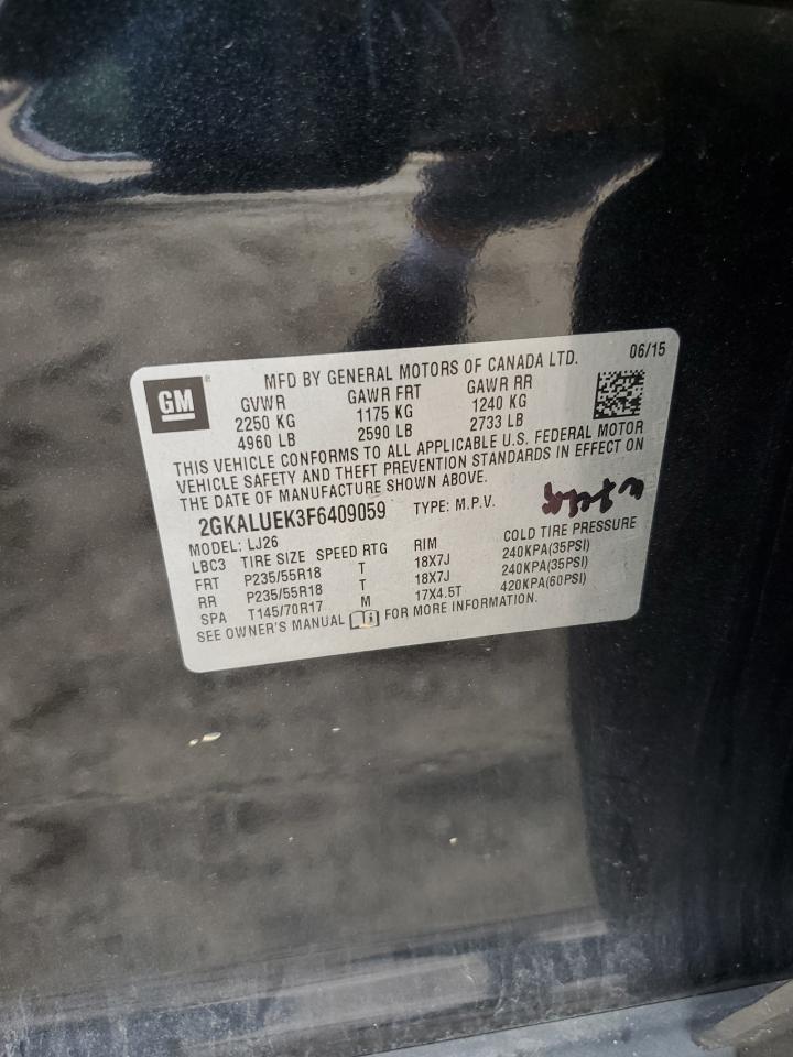 2015 GMC Terrain Denali VIN: 2GKALUEK3F6409059 Lot: 72042635