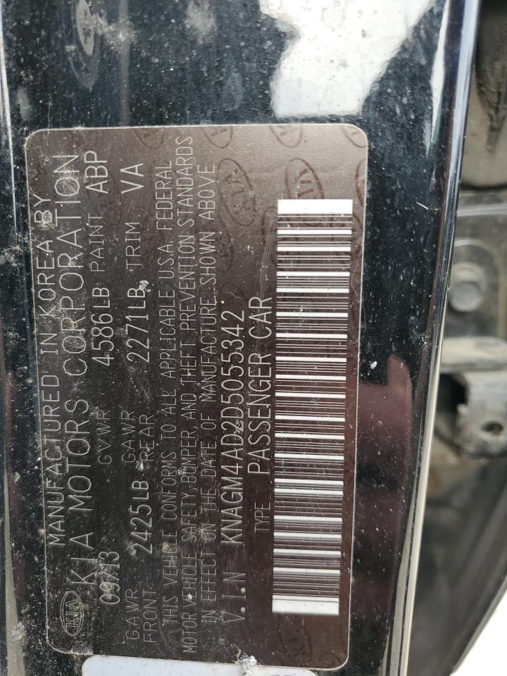 2013 Kia Optima Hybrid VIN: KNAGM4AD2D5055342 Lot: 84366935