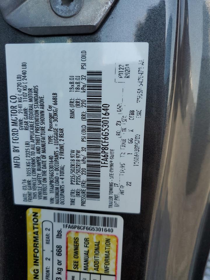 2016 Ford Mustang Gt VIN: 1FA6P8CF6G5301640 Lot: 81197015