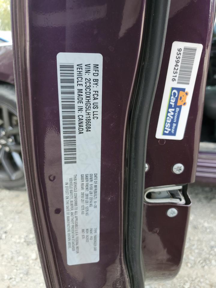 2020 Dodge Charger Gt VIN: 2C3CDXHG5LH186084 Lot: 80825515