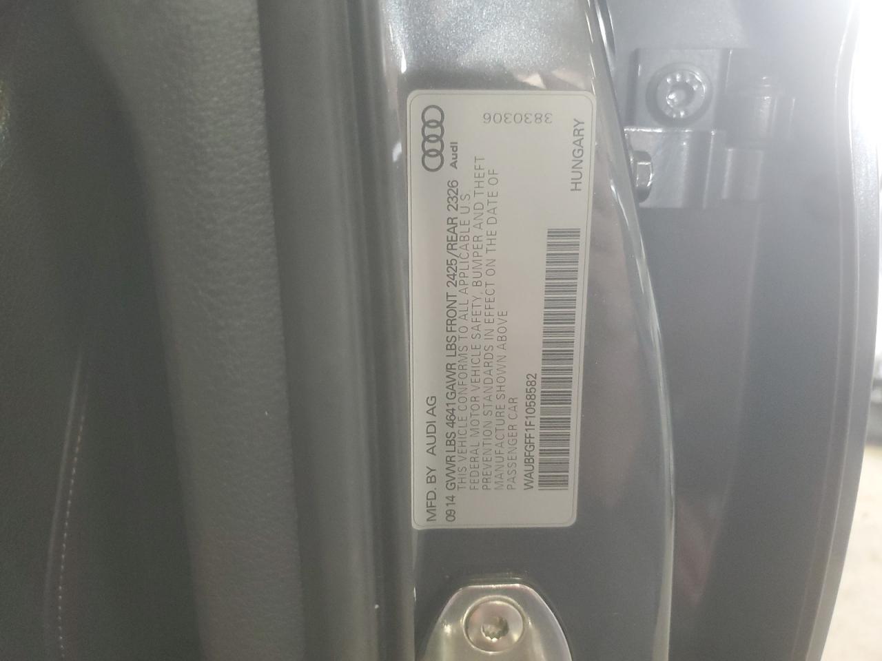 2015 Audi S3 Premium Plus VIN: WAUBFGFF1F1058582 Lot: 82166195