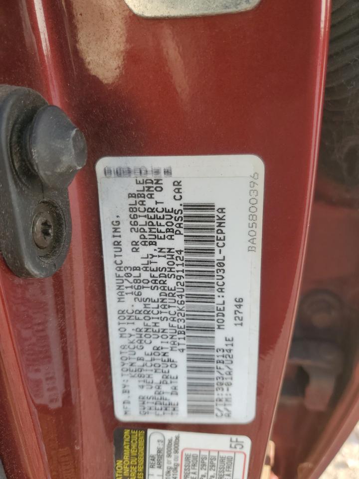 2004 Toyota Camry Le VIN: 4T1BE32K64U291124 Lot: 81202075