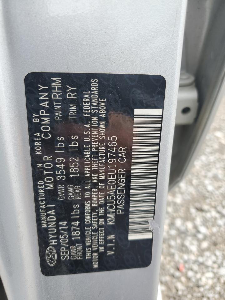 2014 Hyundai Accent Gls VIN: KMHCU5AE0EU197465 Lot: 83951865