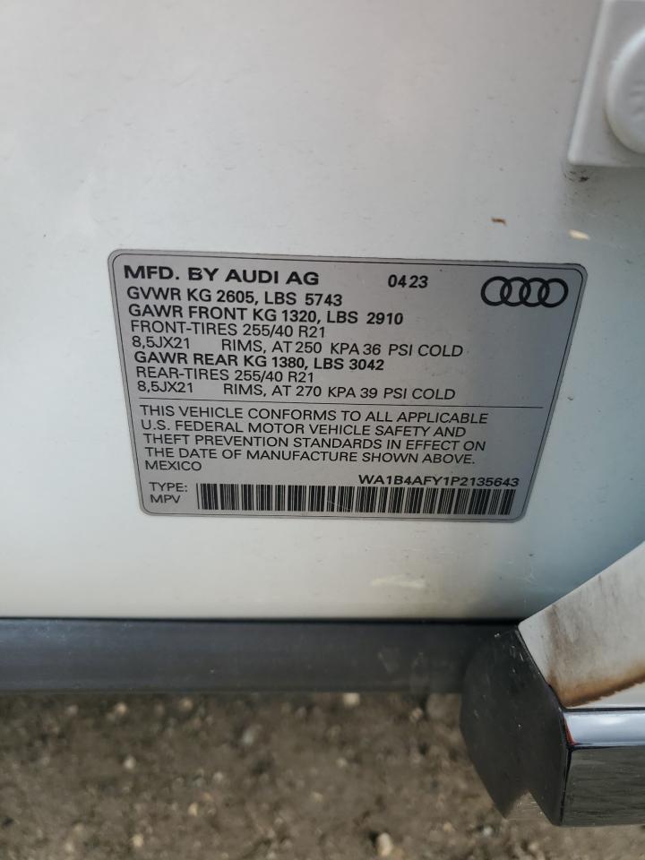 2023 Audi Sq5 Premium Plus VIN: WA1B4AFY1P2135643 Lot: 71064675
