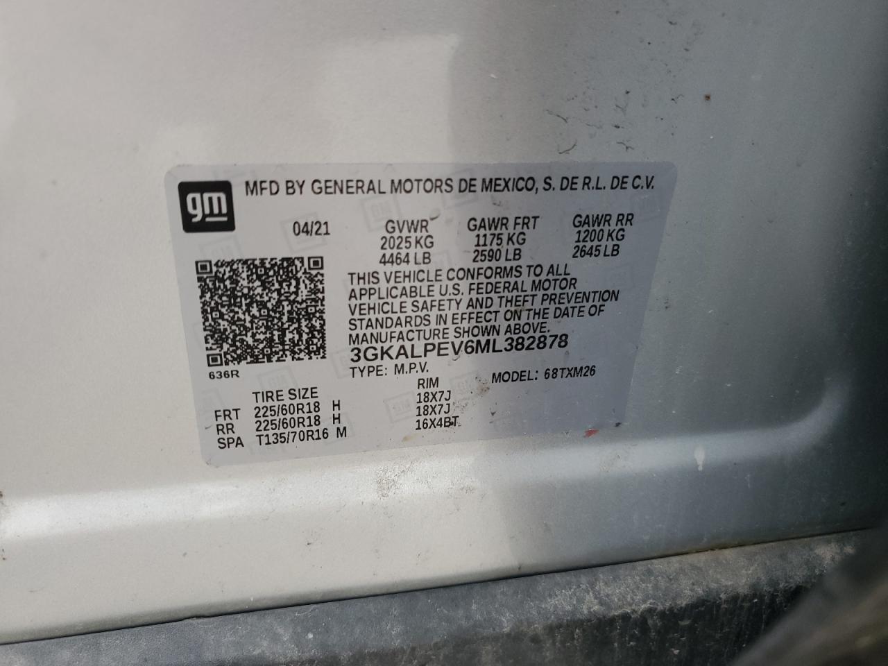 2021 GMC Terrain Slt VIN: 3GKALPEV6ML382878 Lot: 71627805