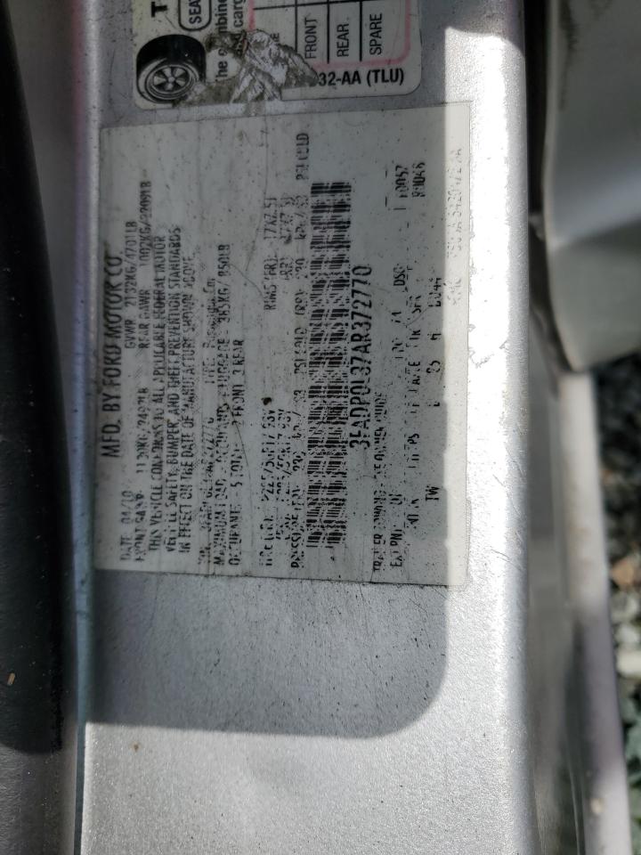 2010 Ford Fusion Hybrid VIN: 3FADP0L37AR372770 Lot: 81270625