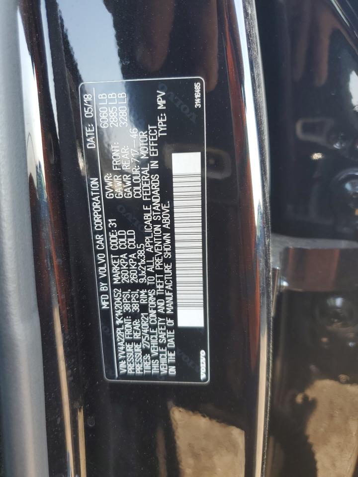 2019 Volvo Xc90 T6 Inscription VIN: YV4A22PL1K1420452 Lot: 80378945