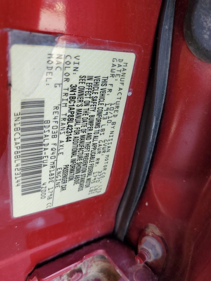 2011 Nissan Versa S VIN: 3N1BC1AP8BL423144 Lot: 81581905