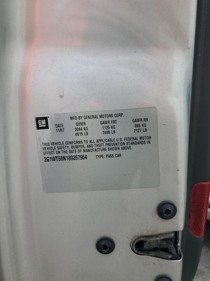 2008 Chevrolet Impala Lt VIN: 2G1WT58N189267964 Lot: 83946695