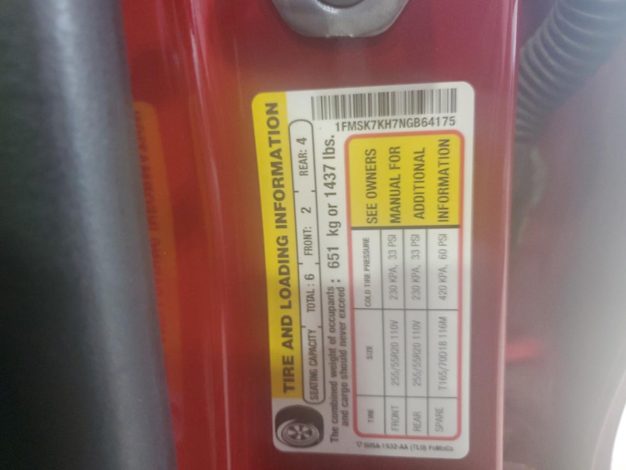 2022 Ford Explorer St-Line VIN: 1FMSK7KH7NGB64175 Lot: 83929335