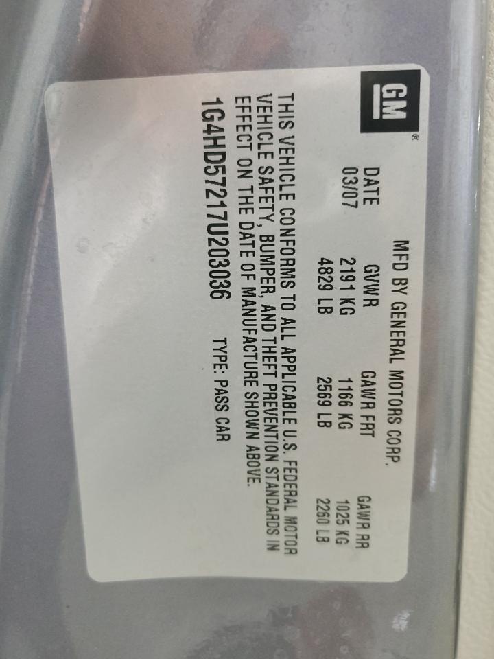 2007 Buick Lucerne Cxl VIN: 1G4HD57217U203036 Lot: 81445895