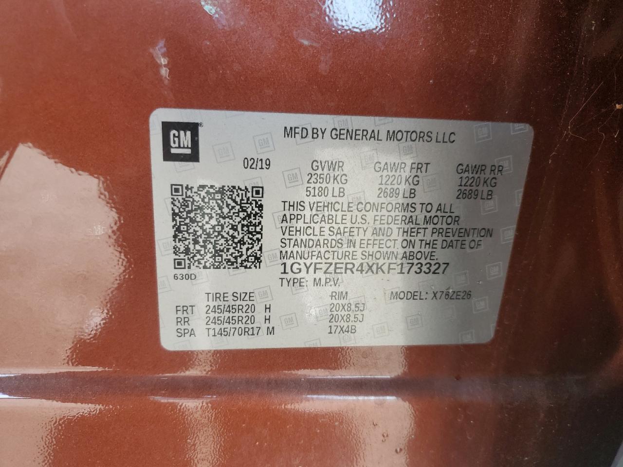 2019 Cadillac Xt4 Sport VIN: 1GYFZER4XKF173327 Lot: 80783345