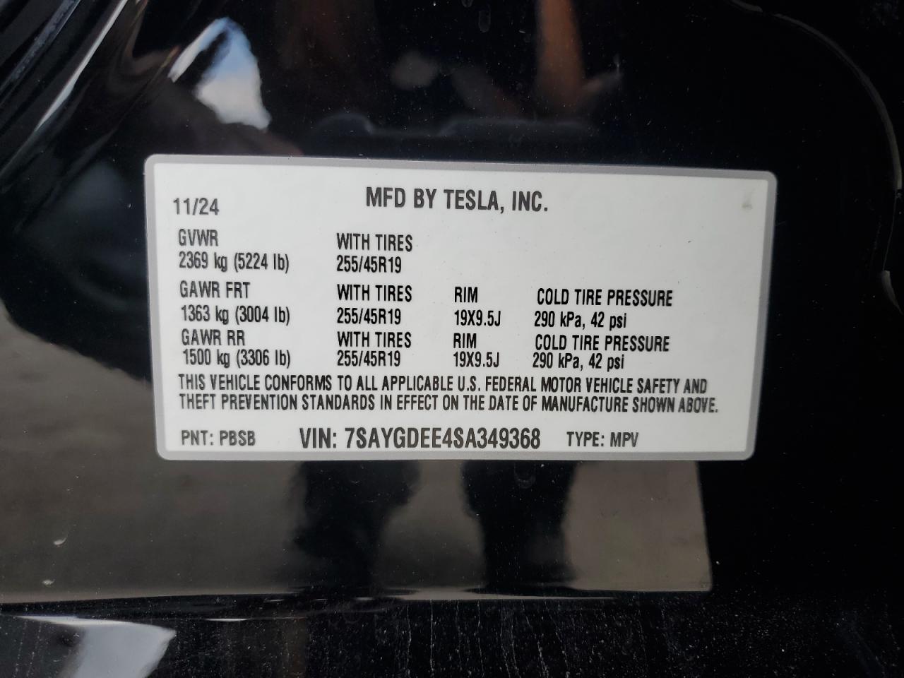 2025 Tesla Model Y VIN: 7SAYGDEE4SA349368 Lot: 80357445