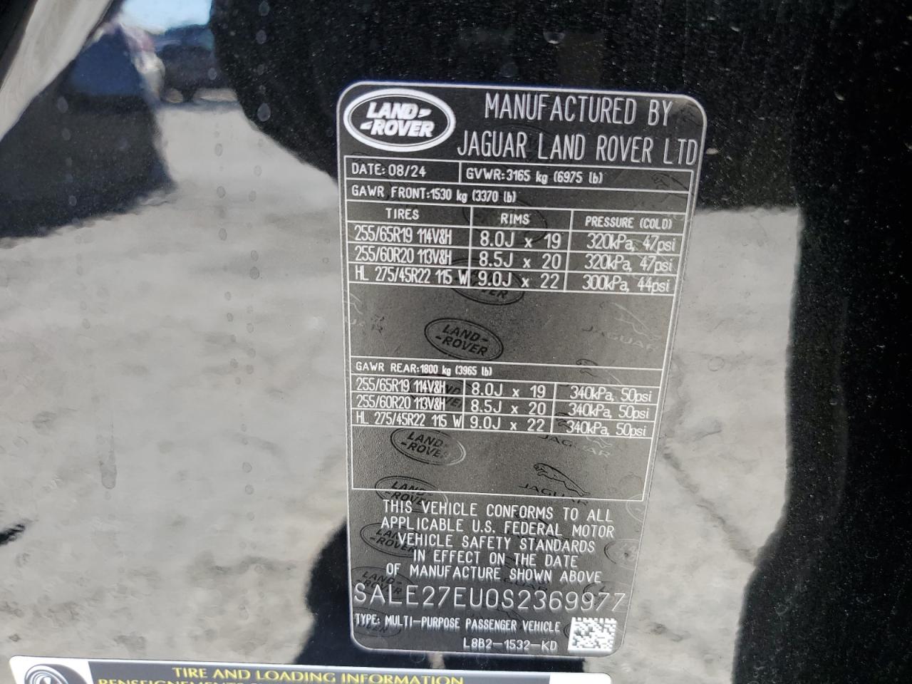 LAND ROVER DEFENDER 2025 SALE27EU0S2369977 Photo 14