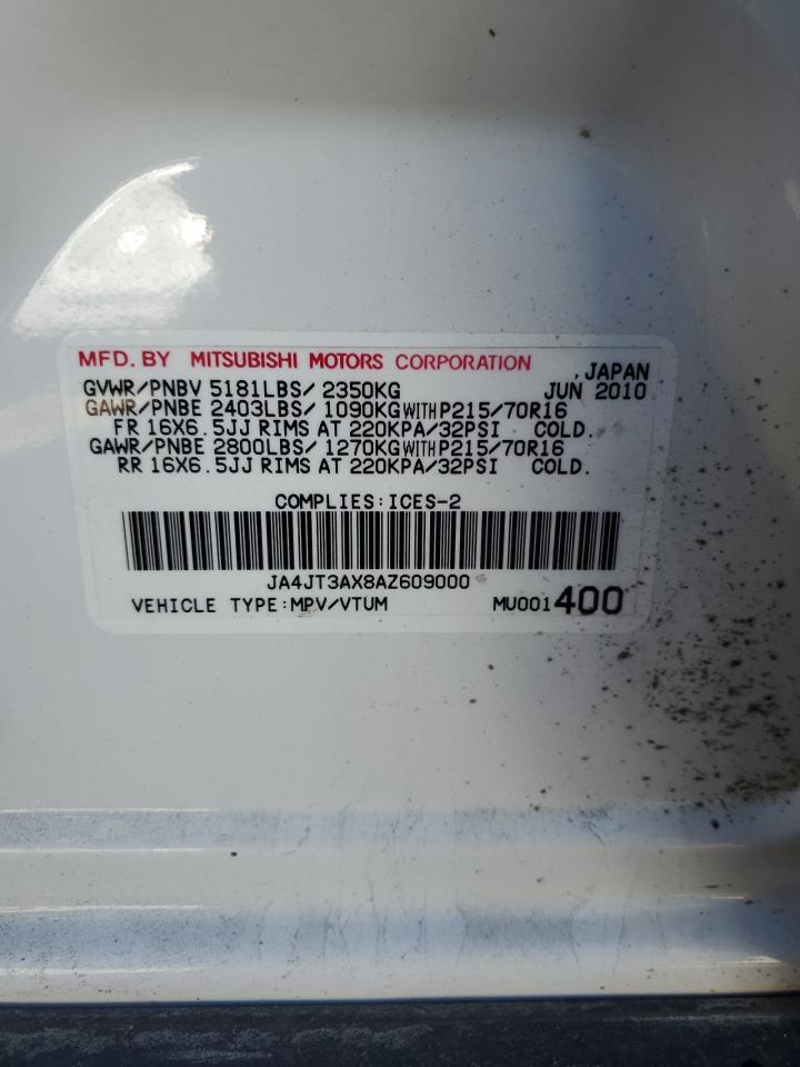 2010 Mitsubishi Outlander Xls VIN: JA4JT3AX8AZ609000 Lot: 83832445