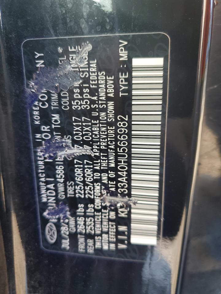 2017 Hyundai Tucson Limited VIN: KM8J33A40HU566982 Lot: 81230675