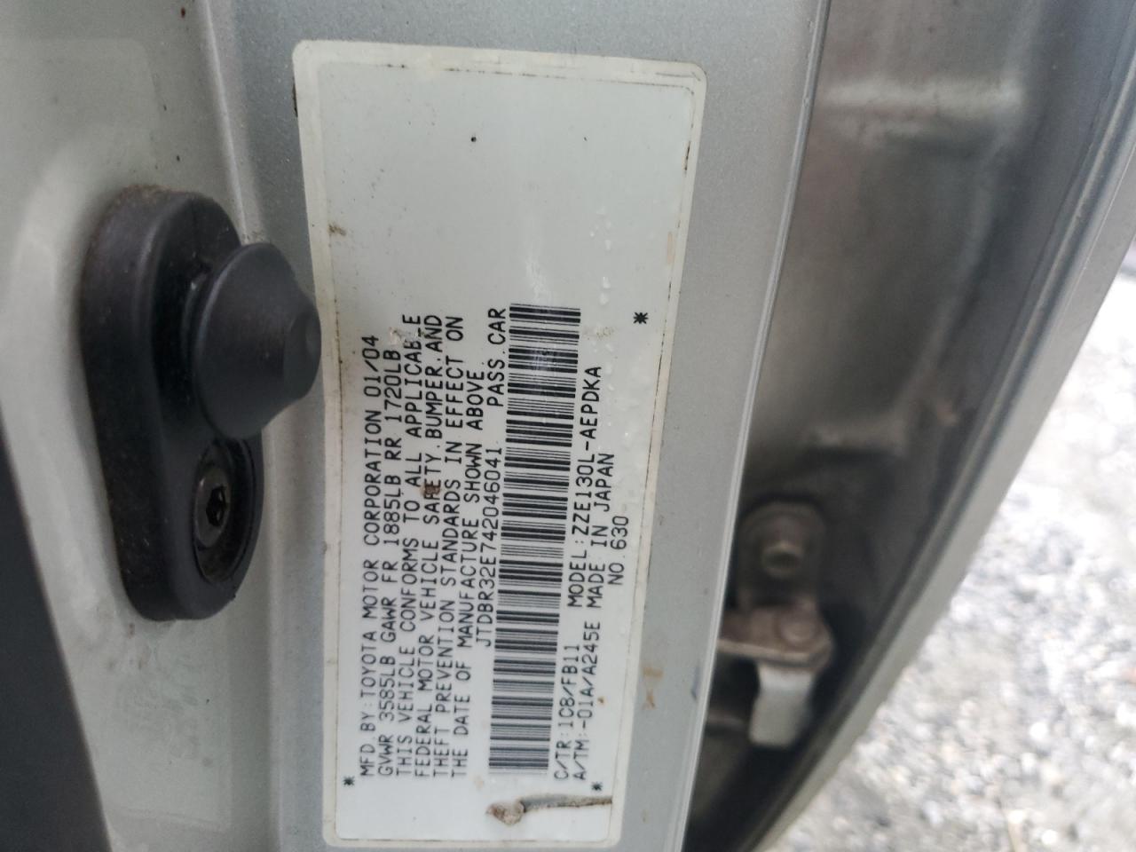 2004 Toyota Corolla Ce VIN: JTDBR32E742046041 Lot: 84176905