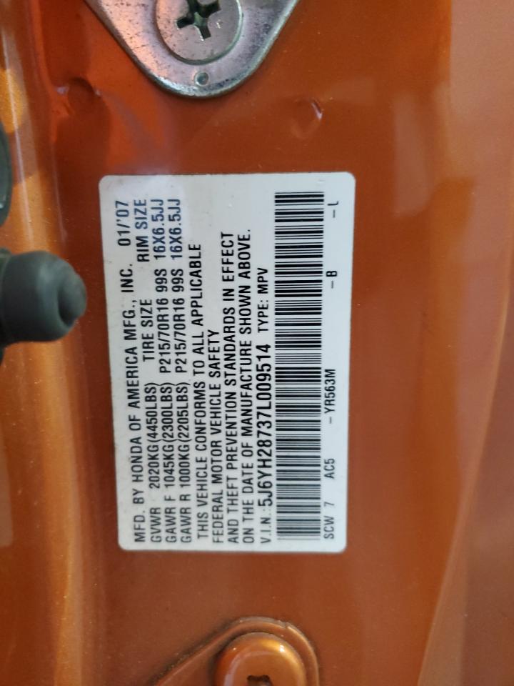 2007 Honda Element Ex VIN: 5J6YH28737L009514 Lot: 69771585