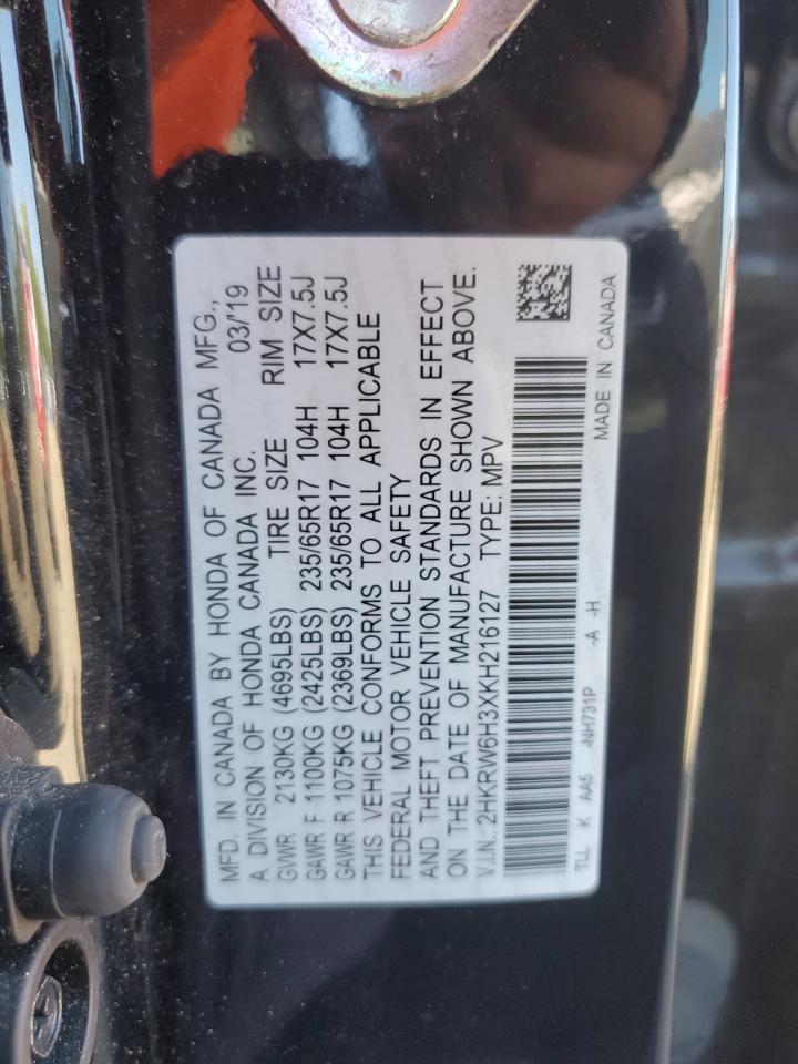 2019 Honda Cr-V Lx VIN: 2HKRW6H3XKH216127 Lot: 81831395