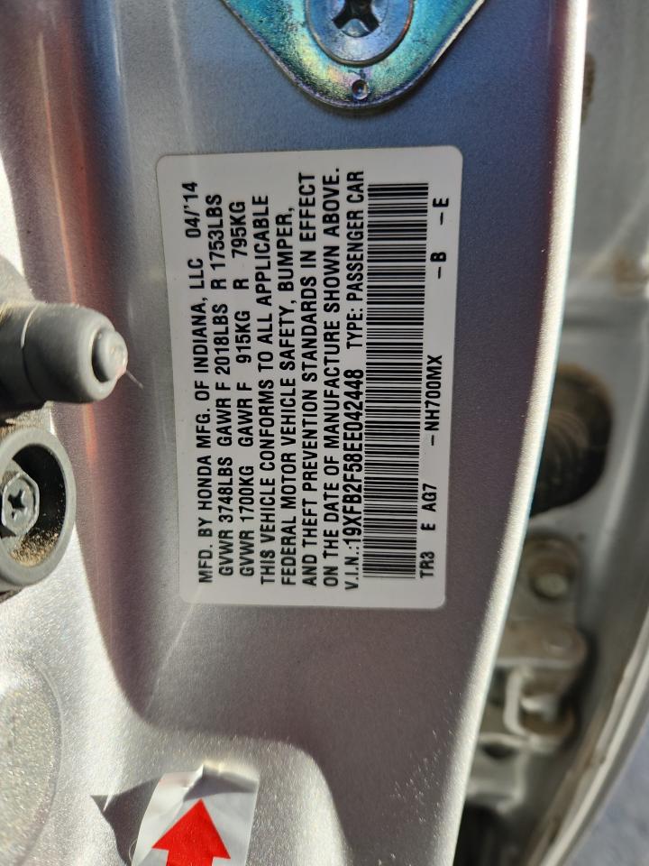 2014 Honda Civic Lx VIN: 19XFB2F58EE042448 Lot: 84288375