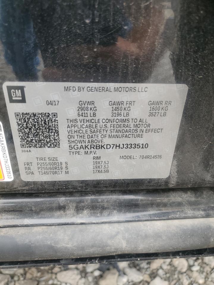 2017 Buick Enclave VIN: 5GAKRBKD7HJ333510 Lot: 81751815