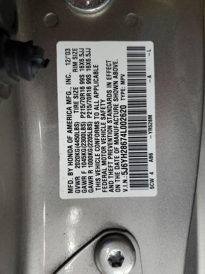 2004 Honda Element Ex VIN: 5J6YH28674L002620 Lot: 70504305