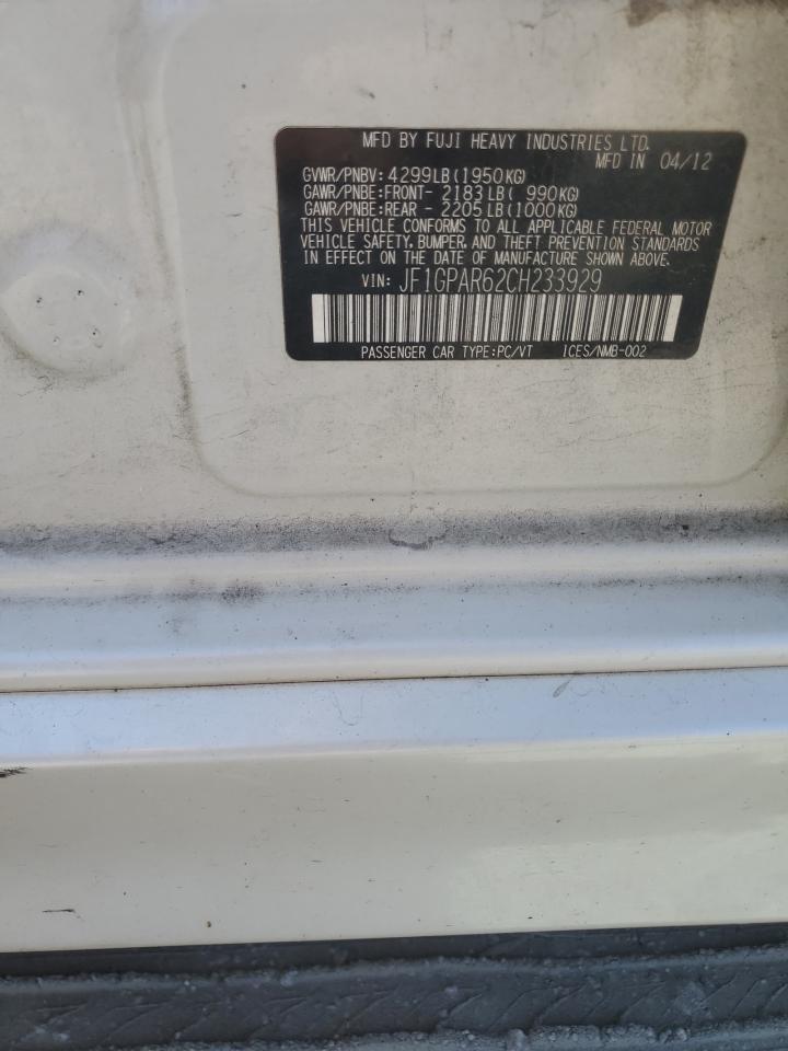 2012 Subaru Impreza Sport Limited VIN: JF1GPAR62CH233929 Lot: 80309535