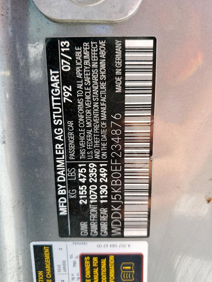 2014 Mercedes-Benz E 350 VIN: WDDKJ5KB0EF234876 Lot: 70729025