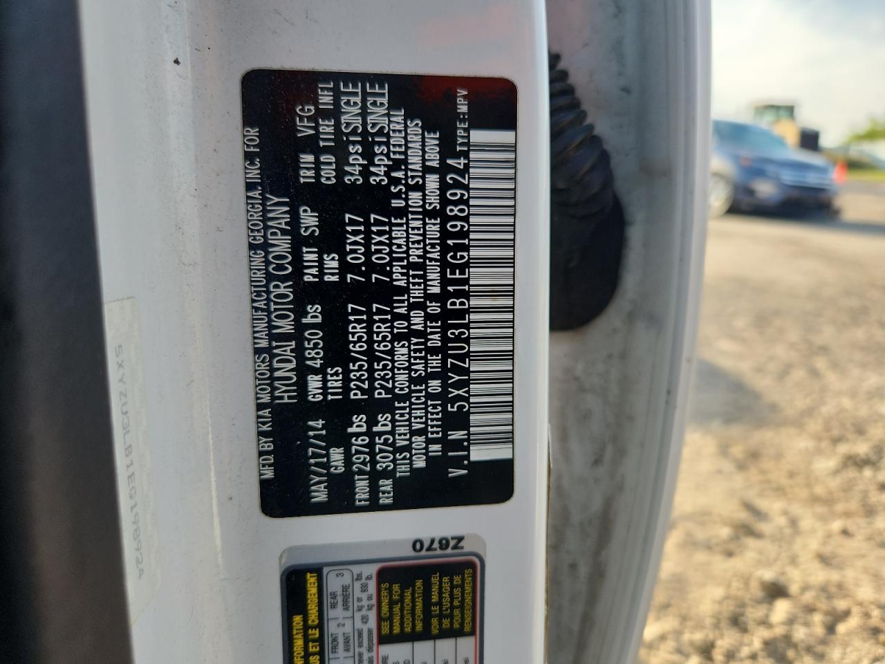 2014 Hyundai Santa Fe Sport VIN: 5XYZU3LB1EG198924 Lot: 82141345