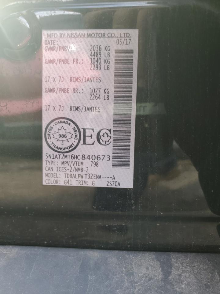 2017 Nissan Rogue S VIN: 5N1AT2MT6HC840673 Lot: 80032405